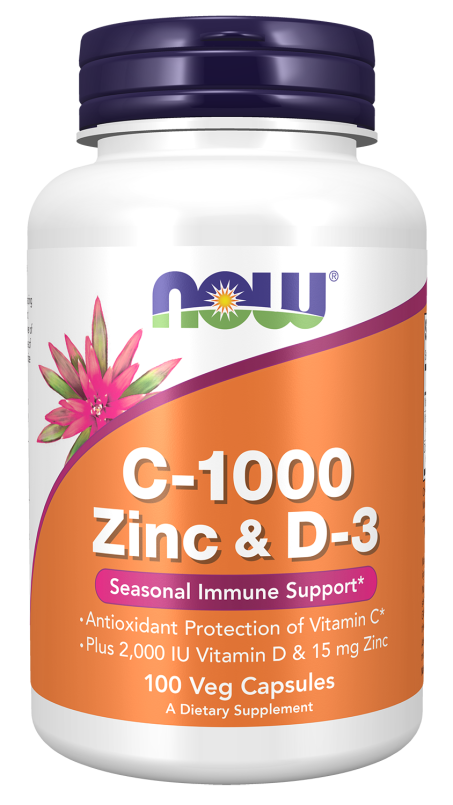 Vitamina C-1000 e Zinco Now Foods 90 Cápsulas