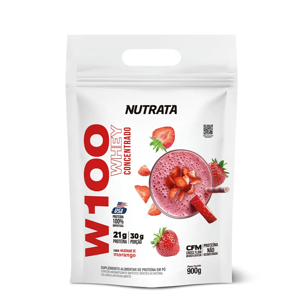 W100 Morango Nutrata 900 g Refil