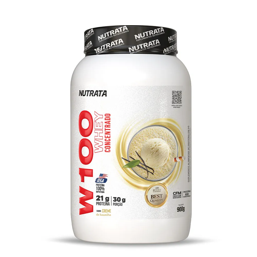W100 Whey Baunilha Nutrata 900 g Pote