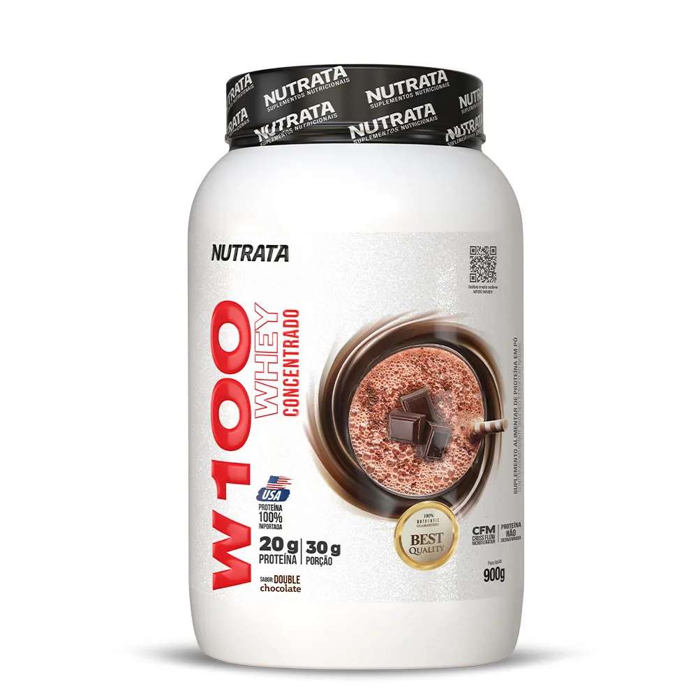 W100 Whey Double Chocolate Nutrata 900 g Pote
