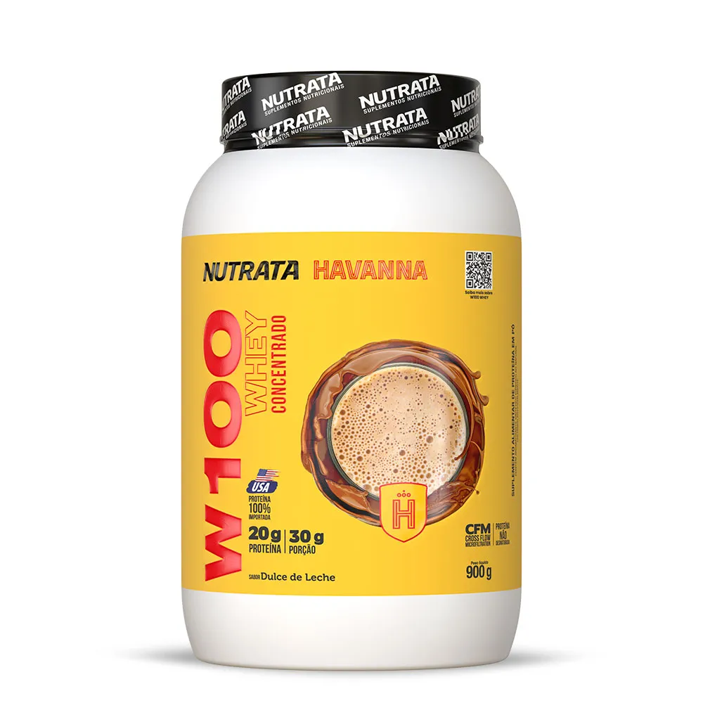 W100 Whey Havanna Dulce de Leite Nutrata 900 g Pote