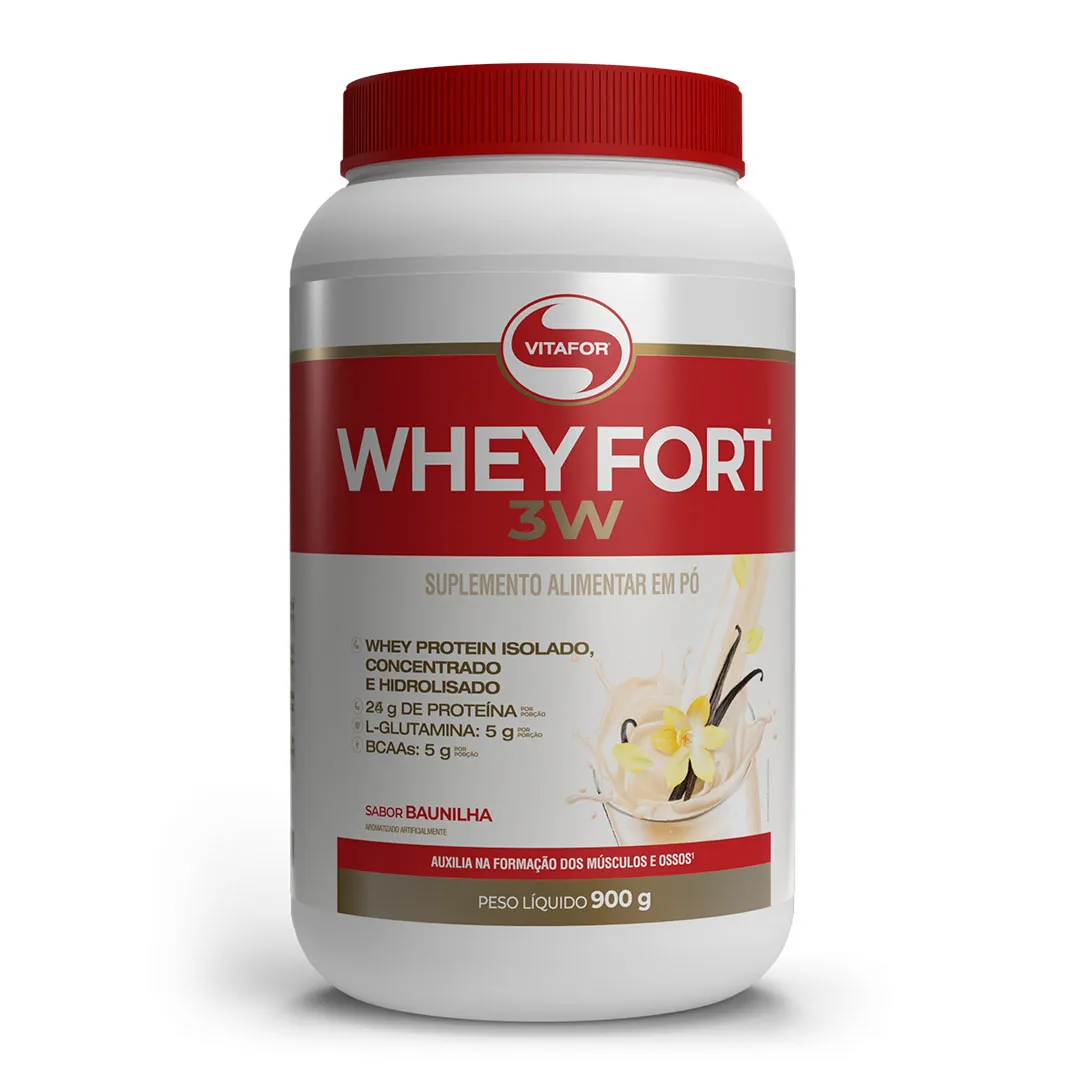 Whey Fort 3W Baunilha Vitafor 900g