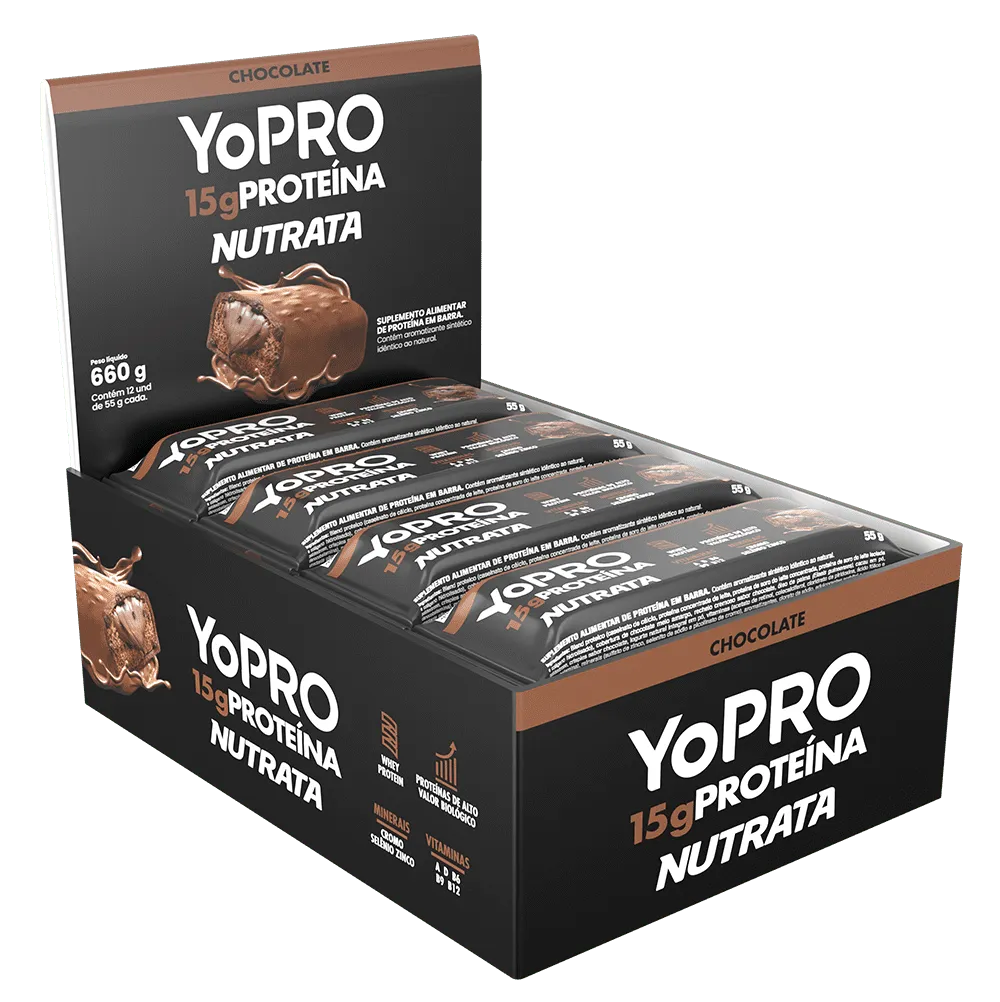 Barra YoPro Sabor Chocolate Display 12 Unidades