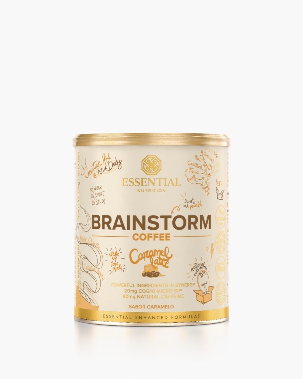 Brainstorm Coffee Sabor Caramel Latte 274g