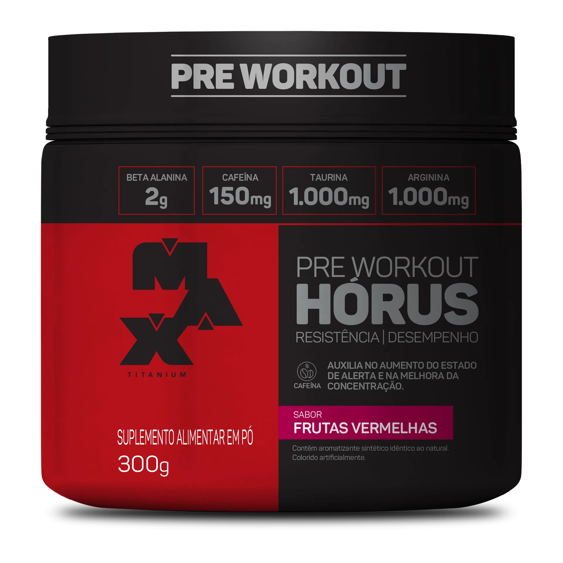 Pré Treino Hórus Frutas Vermelhas Max Titanium 300g