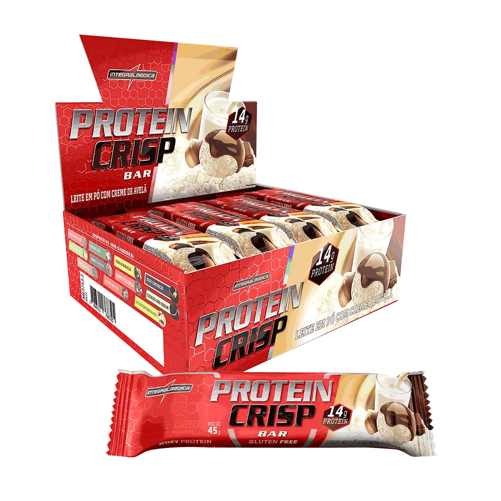 Protein Crisp Bar Leite Ninho com Creme de Avelã Integralmedica 12 Unidades