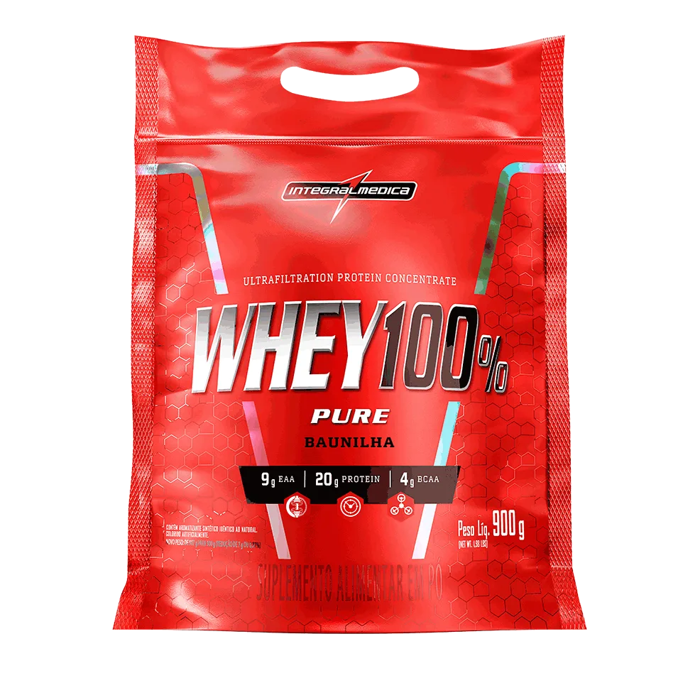 Whey Concentrado 100% Puro Baunilha Integralmédica 900g Refil