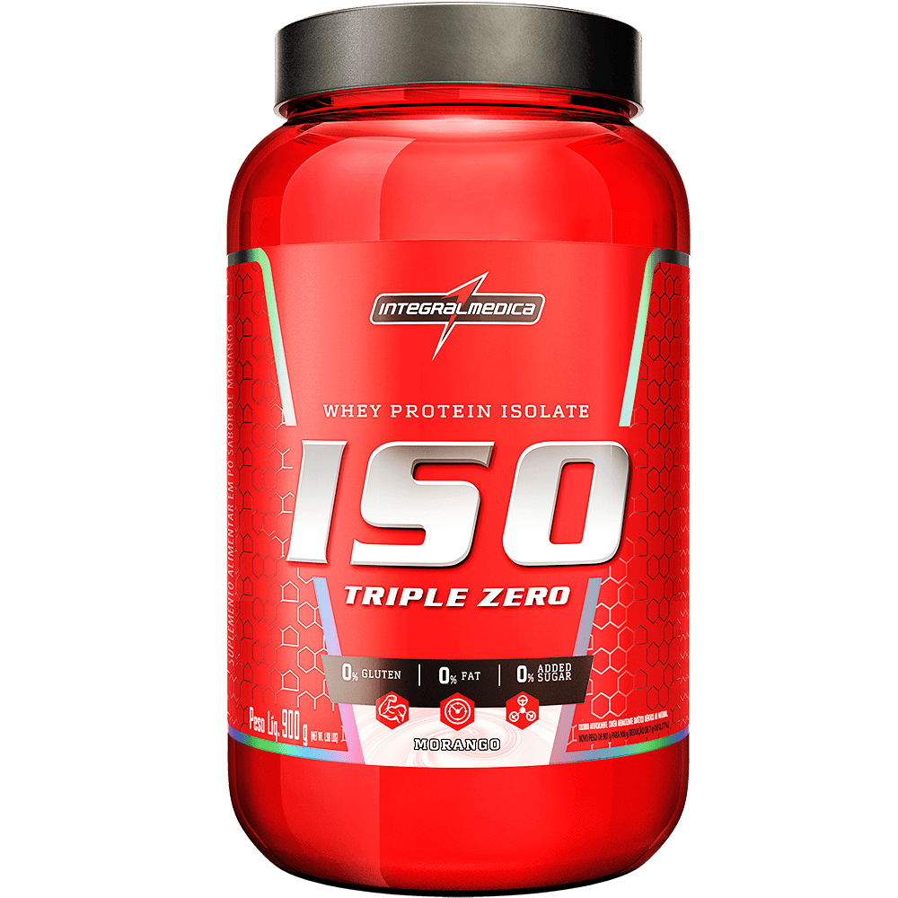 Whey Protein Isolado Iso Triple Zero Morango Integralmédica 900g