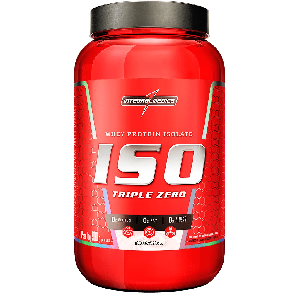 Whey Protein Isolado Iso Triple Zero Morango Integralmédica 900g