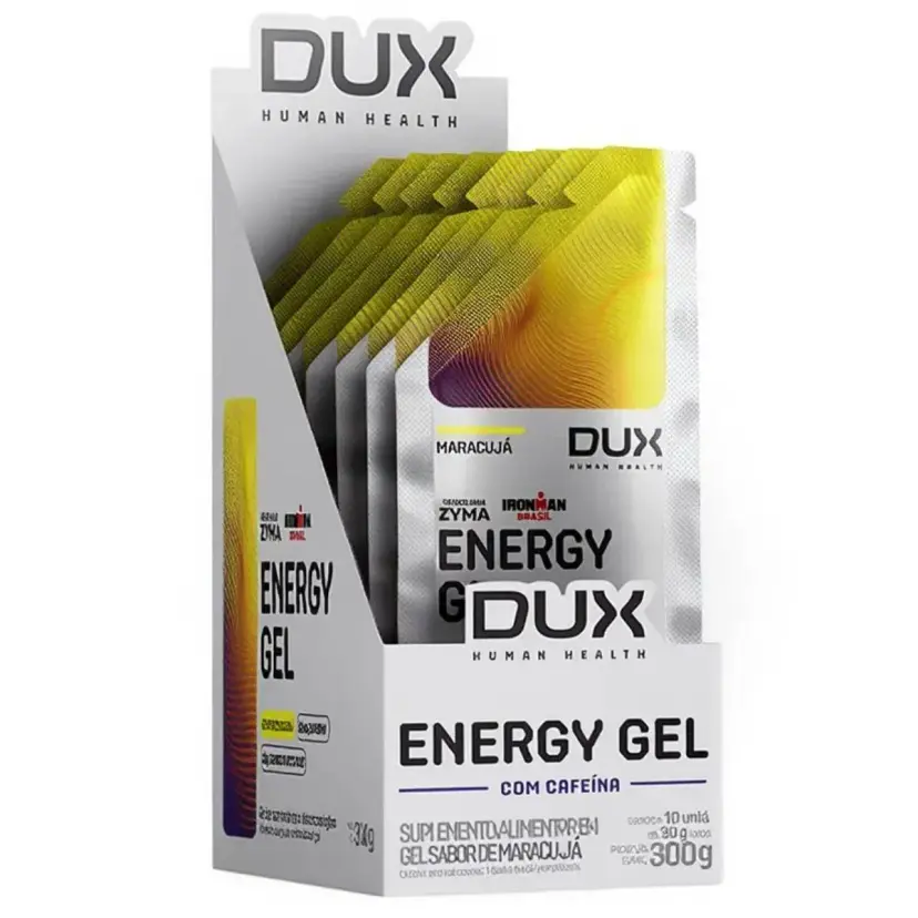 Energy Gel Dux com Cafeína Sabor Maracujá 10 Sachês