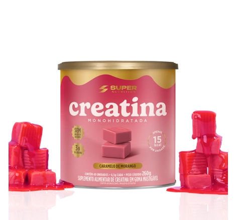 Caramelo de Creatina Sabor Morango Super Nutrition 40 unidades