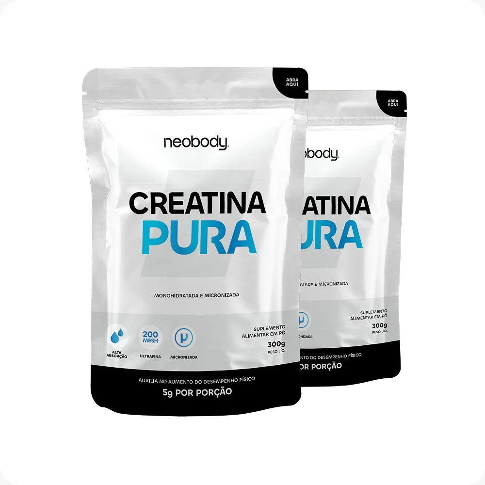 Creatina Sem Metais Pesados Kit 2x 100% Pura com Laudo 300g Neobody