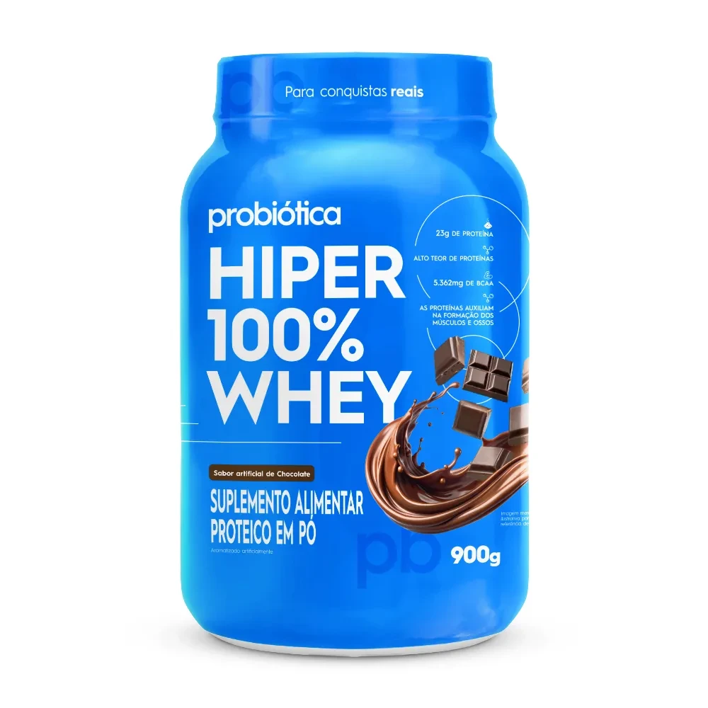 100% Pure Whey Chocolate Probiótica 900 g Pote