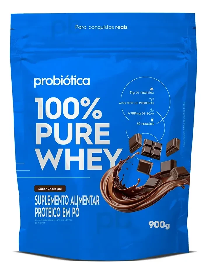 100% Pure Whey Chocolate Probiótica 900 g Refil