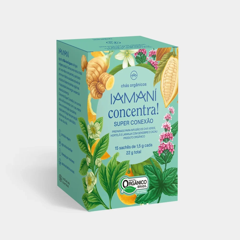 Chá Funcional Orgânico Concentra! Super Conexão Iamaní 15 Sachês