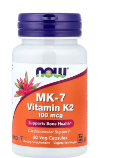 Vitamina K-2 MK7 100 mcg Now Foods 60 Cápsulas