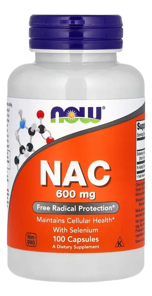 NAC (N-acetil Cisteína) 600mg NOW Foods 100 Cápsulas