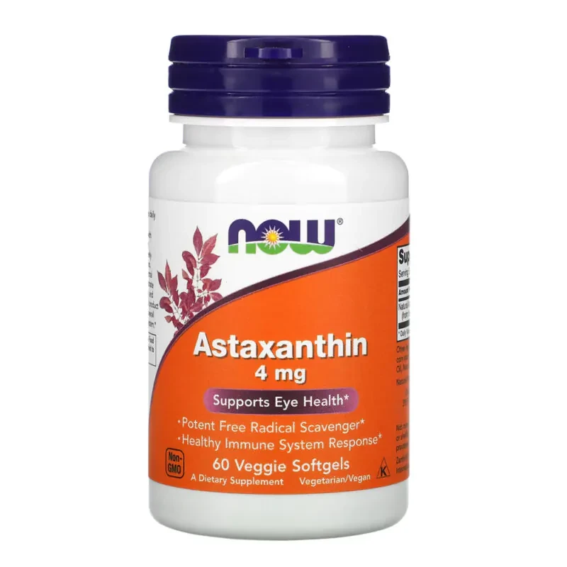 Astaxantina 4mg Now Foods 60 Cápsulas