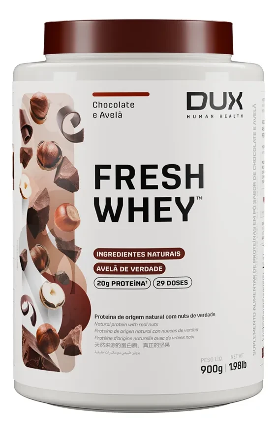 Fresh Whey Protein Sabor Chocolate e Avelã DUX Human Health 900g