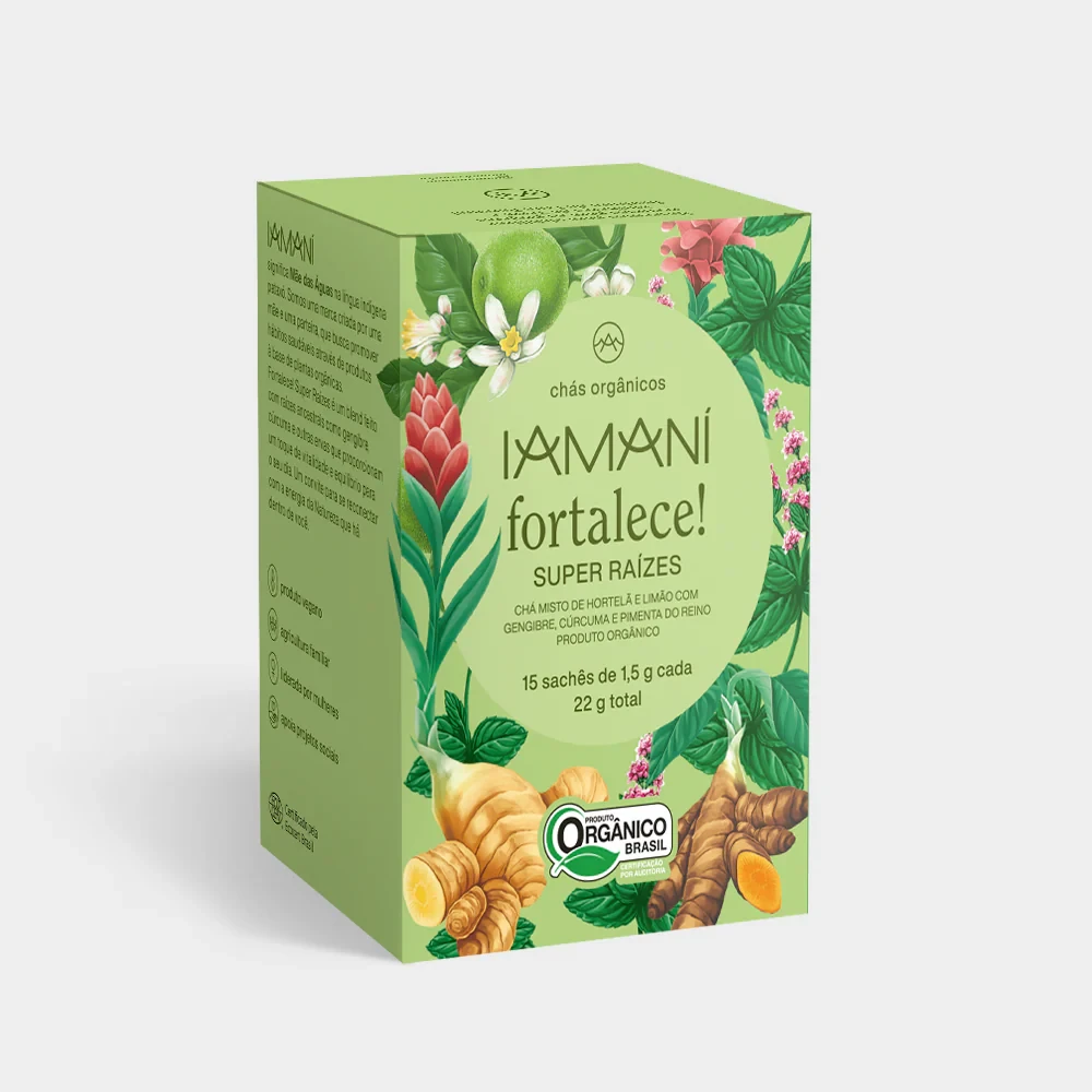 Chá Funcional Orgânico Fortalece! Super Raízes Iamaní 15 Sachês