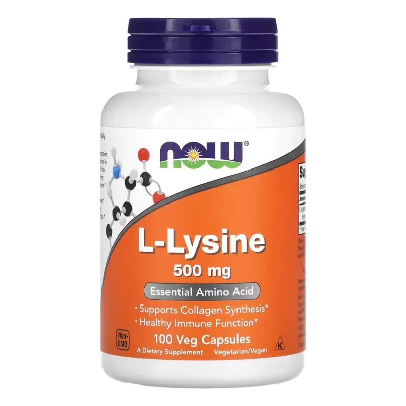 L-Lisina 500mg Now Foods 100 Cápsulas