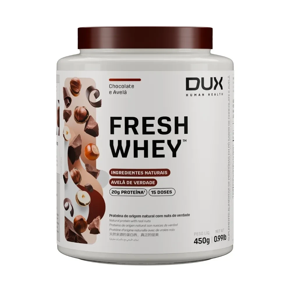 Fresh Whey Protein Sabor Chocolate e Avelã DUX Human Health 450g